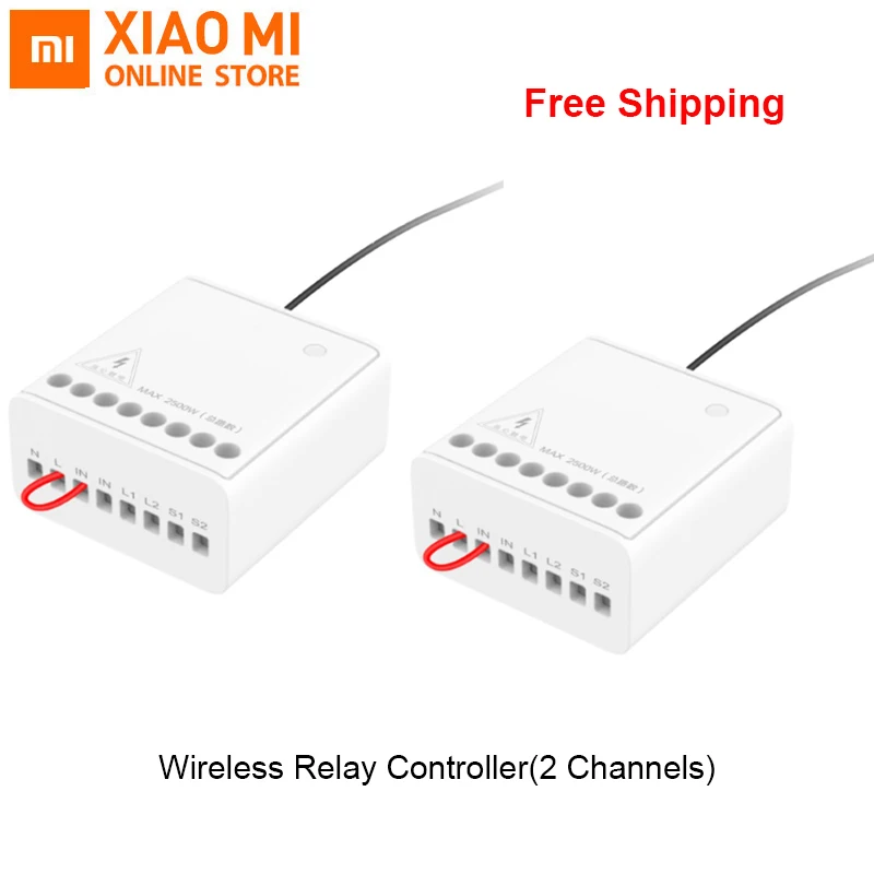 

Xiaomi Mijia Aqara Eigenstone Two-way control module Wireless Relay Controller 2 channels Work For Mijia Mi home APP Home kit