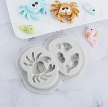 

Ocean Series Fondant Mould Crab and Fish Mould Fondant Cake Silicone Mould Clay Chocolate Mould PRZY free shipping