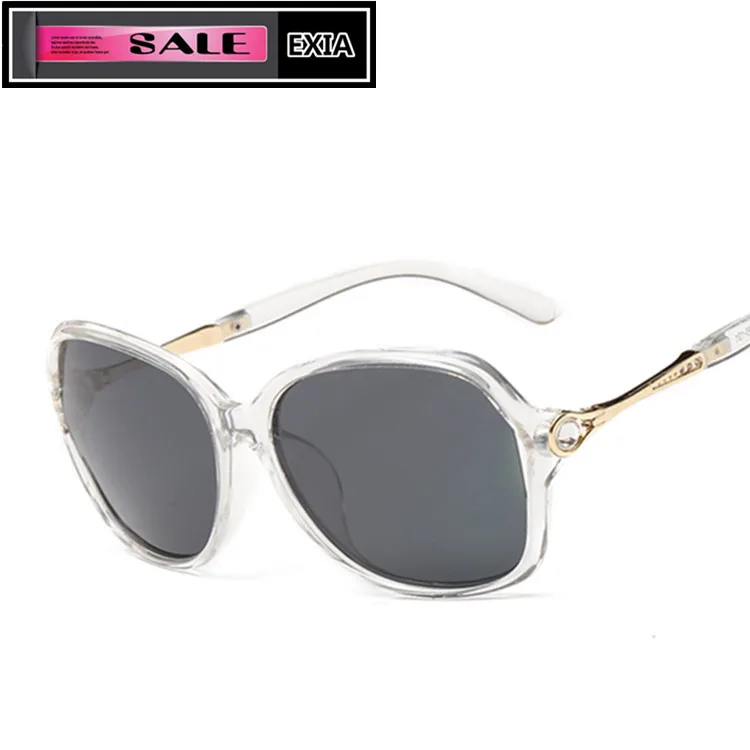 Transparent Clear Frame Sunglasses Women with Grey Lenses Polarized Vision High Quality Brand