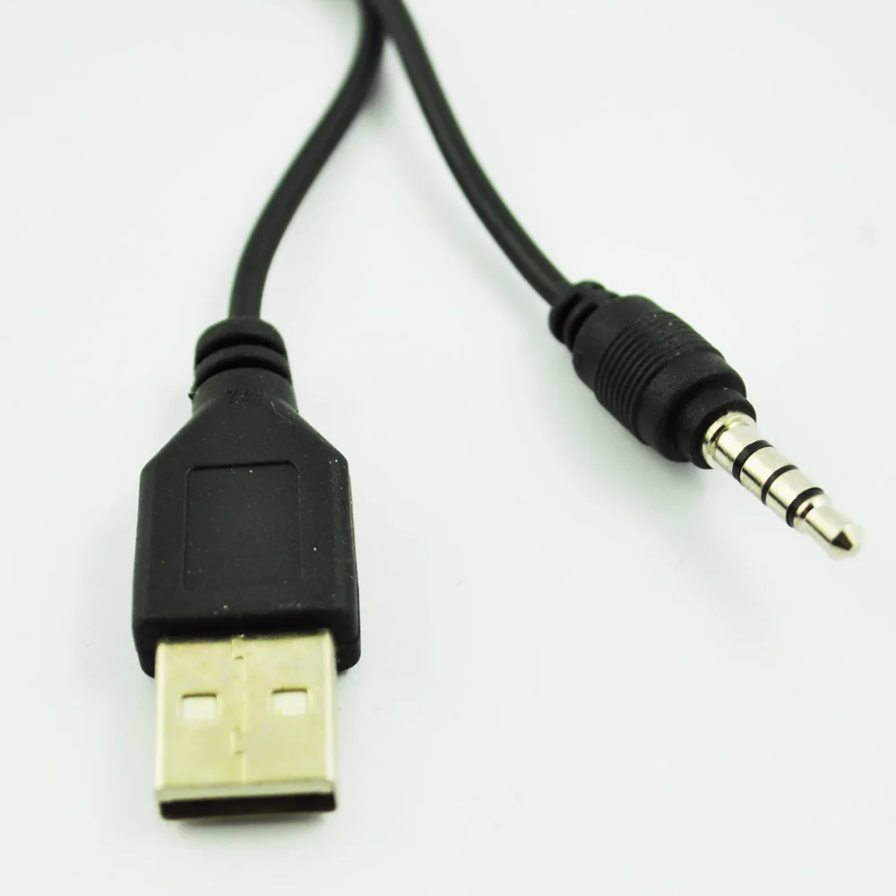 2016 new black usb a type to 3 5mm jack plug audio data cable for mp3
