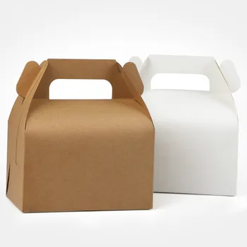 

Ferimo 20pcs Yellow/White kraft paper boxes wedding party birthday favor storage gift candy cake food box wholesale