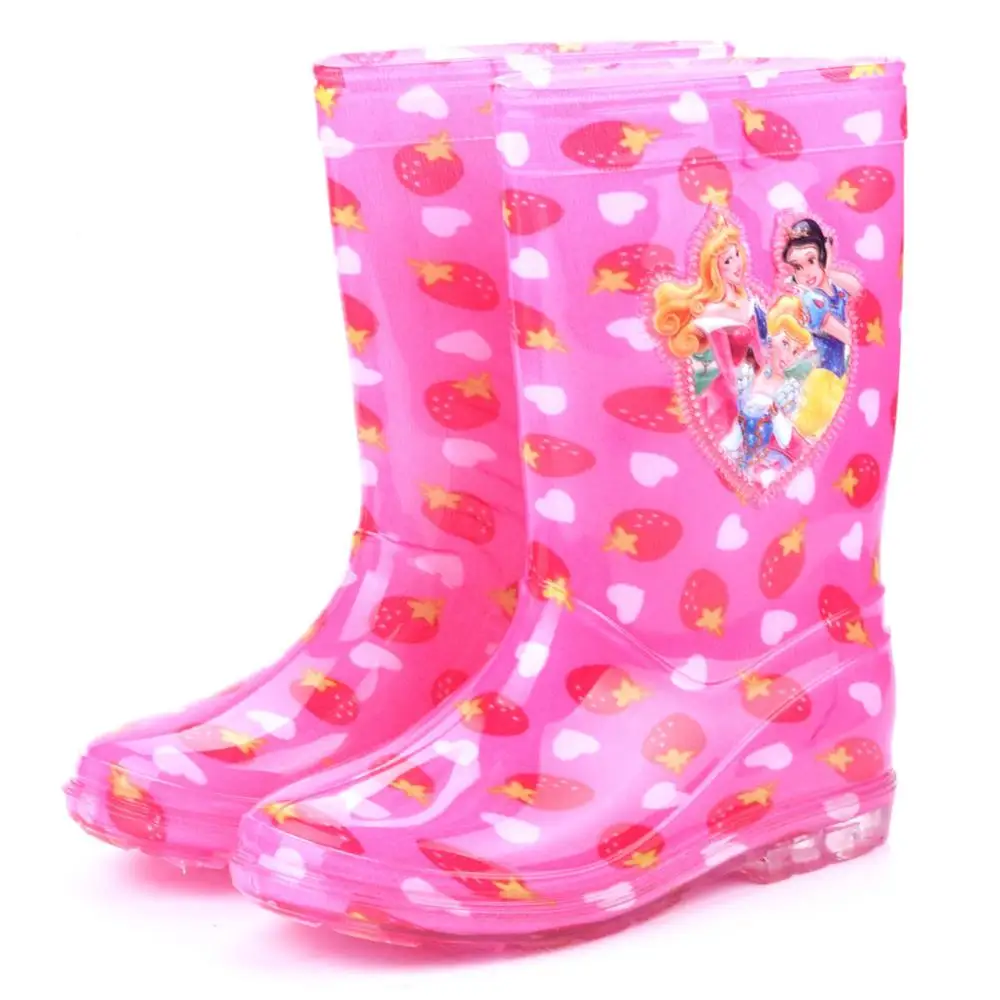 Новые детские резиновые сапоги Принцессы Диснея из мультфильма «Холодное сердце», резиновая обувь для мужчин и женщин, водонепроницаемая обувь из ПВХ для девочек - Цвет: C