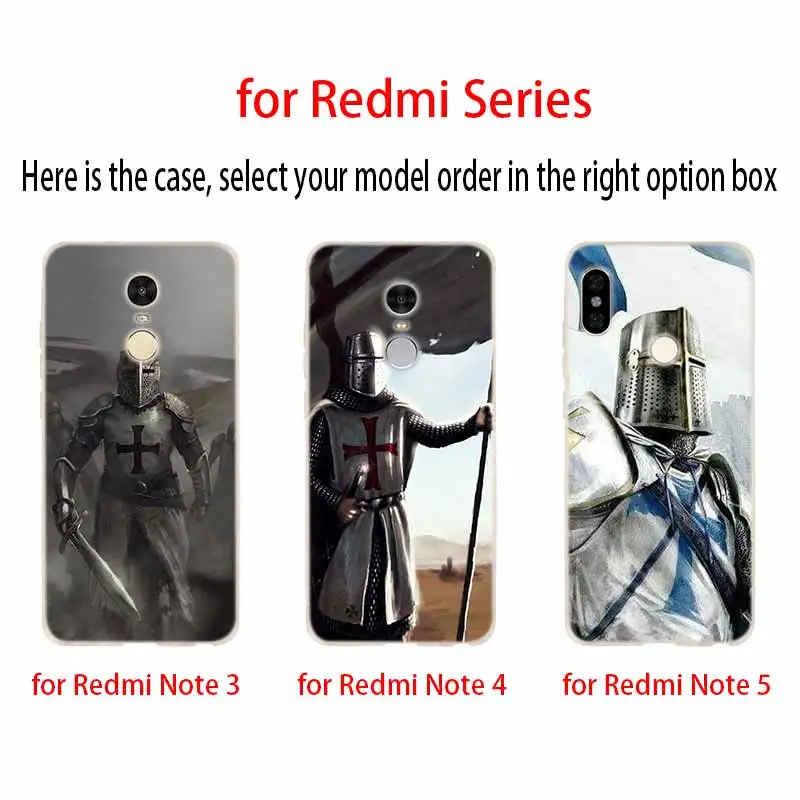 Модный мягкий ТПУ чехол средневекового рыцаря для Xiaomi Redmi 9a 8a 7a 6a 5a Note 9 8 7 6 5 Pro 8t