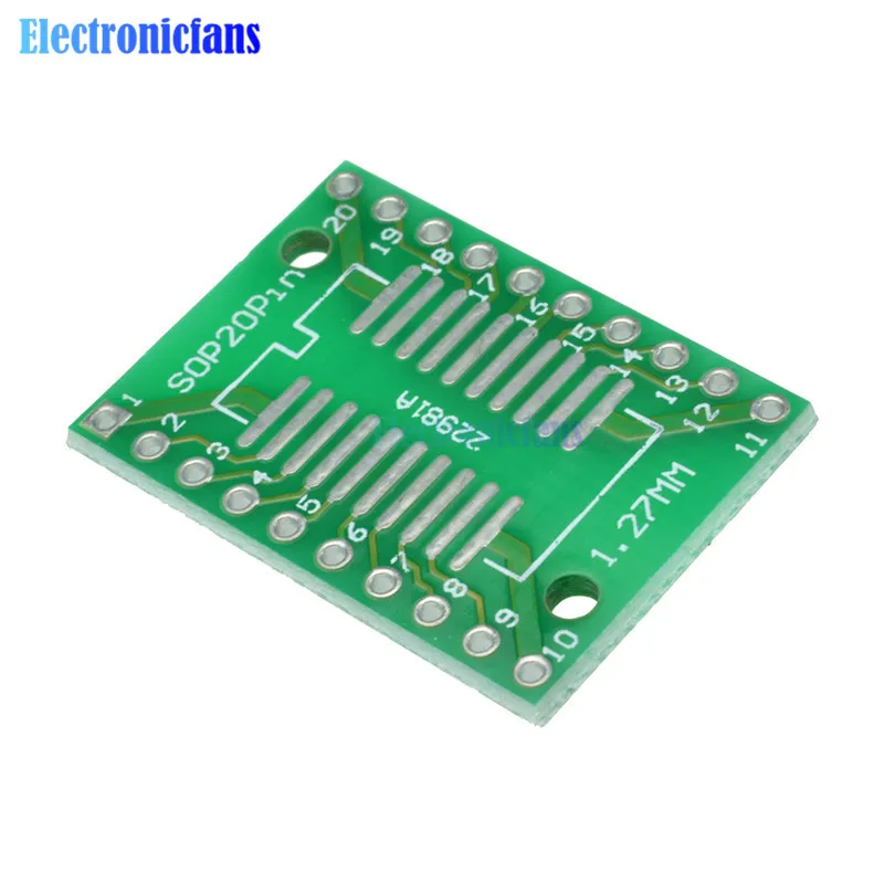 10 шт. SOP20 SSOP20 TSSOP20 к DIP20 шаг 0,65/1,27 мм IC адаптер печатной платы