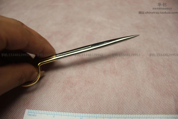 Медицинские красивые двойные складные веки, ножницы с золотой ручкой, ножницы для мягких тканей, прямые изогнутые круглые наконечники, хирургический резак