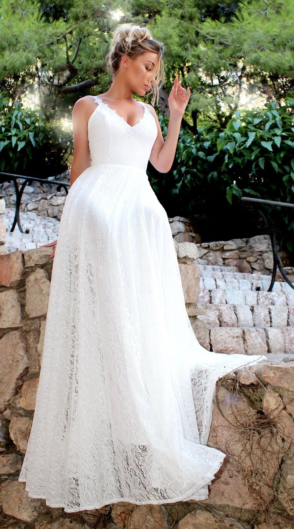 Женское белое платье кружевное Сетчатое сексуальное пляжное платье без спинки вечерние длинные платья высокого качества