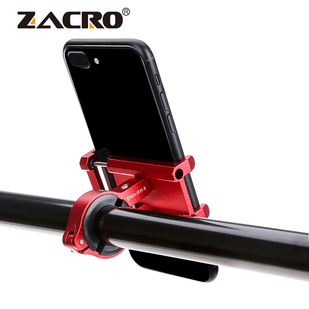 

Zacro Aluminum Bicycle Phone Holder for 3.5-6.2 Inch Smartphone Adjustable Support GPS Bike Phone Stand Mount Bracket