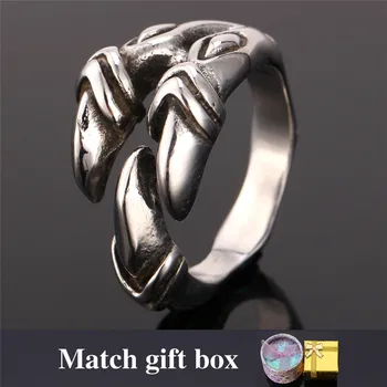 

New Fashion Cool Tooth Face Ring Men's Punk Rap Band Ring 316L Stainless Steel Never Fade Ring For Men With GIFT BOX MGC GR810