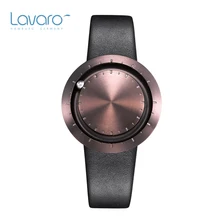 LAVARO Designer Quartz Watch Women With Coffee Case Steel Ball Black Genuine Leather Strap Luxury Wristwatch For Men Ladies Gift