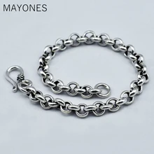 4 мм 5 мм 6,5 мм 925 серебряный браслет для мужчин и женщин O тип цепи винтажные мужские браслеты ручной работы armbenden voor vrouwen