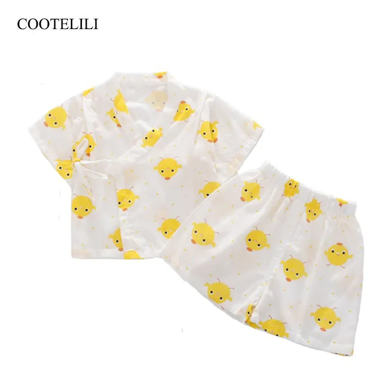 

COOTELILI Cotton Linen Summer Kids Boys Summer T-Shirt + Shorts Children Girls Boys Clothes Sets Breathable Linen Tops Pants