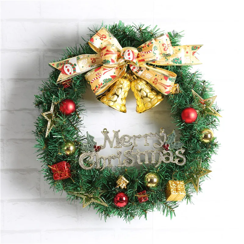 Us 6 85 30 Off 1pc Christmas Wreath Garland Hanging Pendant Decor Window Door Ceiling Decorations Christmas Tree Ornament Wall Decals Wreath In
