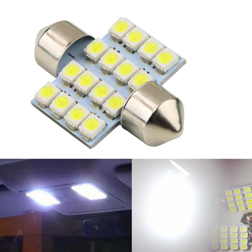 

10pcs 3528 1210 31mm 36mm 39mm 41mm 16 SMD LED Car Interior Dome Light Festoon Led Car Bulb Vehicle Auto Reading Parking Bulbs