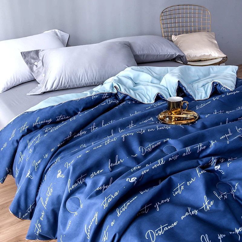 

High-end luxury Washed silk summer quilt comforter blanket duvet printing twin queen king size free shipping #sw