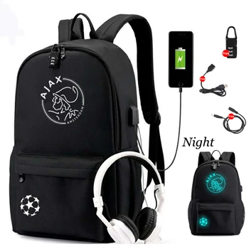 

2020 AJAX Student backpack with USB Charging and Anti theft Features backpack for Boys girl Back To School canvas backpack