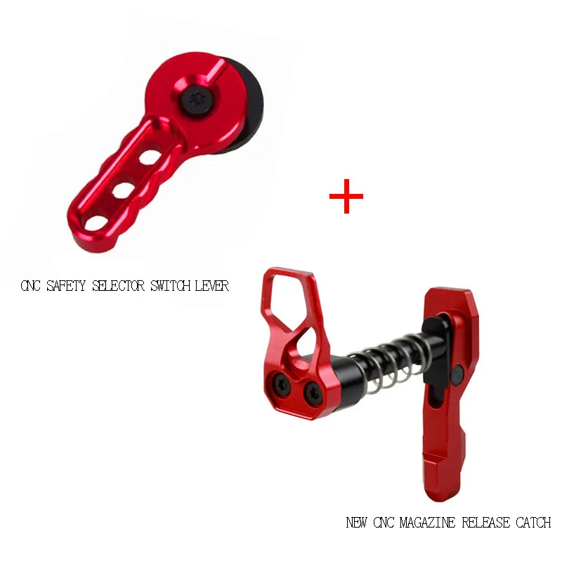 جديد IPSC CNC الألومنيوم الموقت الزناد و مجلة الإفراج الصيد والسلامة مفتاح جهاز انتقاء ليفر مجموعة ل M4/M16 الادسنس AEG الأحمر