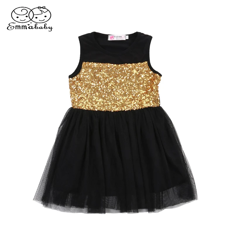 

Emmababy Summer Kids Girls Children Dresses Sleeveless Sequins Bow Wedding Princess Party Dress Clothes