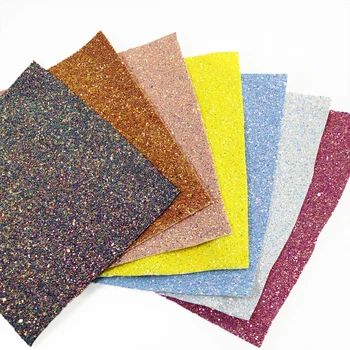 

7Pieces/set 20*34cm Chunky Shiny Glitter Faux Synthetic Leather,DIY handmade materials for bag shoes phone case,1Yc5852