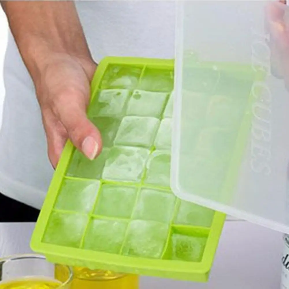 24 Сетки льда кубик формы с крышкой квадратный силиконовый лоток льда производитель DIY Фрукты льда плесень домашний бар кухонные аксессуары