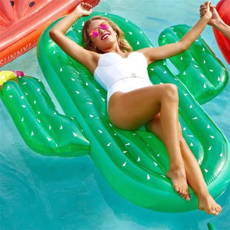 

New Green Cactus Summer Inflatable Swimming Pool Raft Float Pool Chair Mattress Swimming Rafts Holiday Party Water Fun Toy 2019