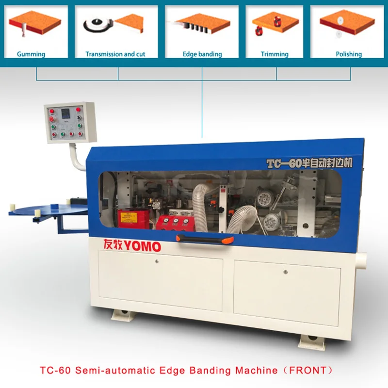 TC-60 полуавтоматическая кромкооблицовочная машина Деревообрабатывающий станок для оклейки кромок кромкооблицовочная машина