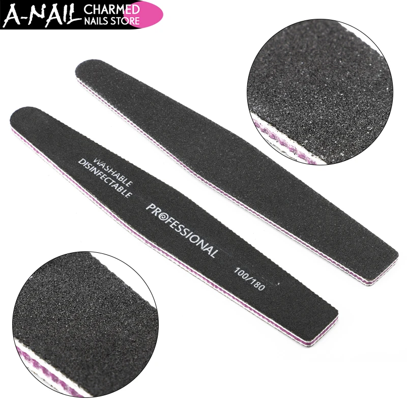 A Nail 5pcs/lot 100/180 Professional Nail File High Quality Double Side