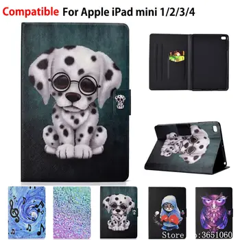 

Case For Apple iPad Mini 1 2 3 4 7.9" Smart Case Cover Funda Tablet Cute Cat Dog Silicone PU Leather Stand Capa Shell Skin