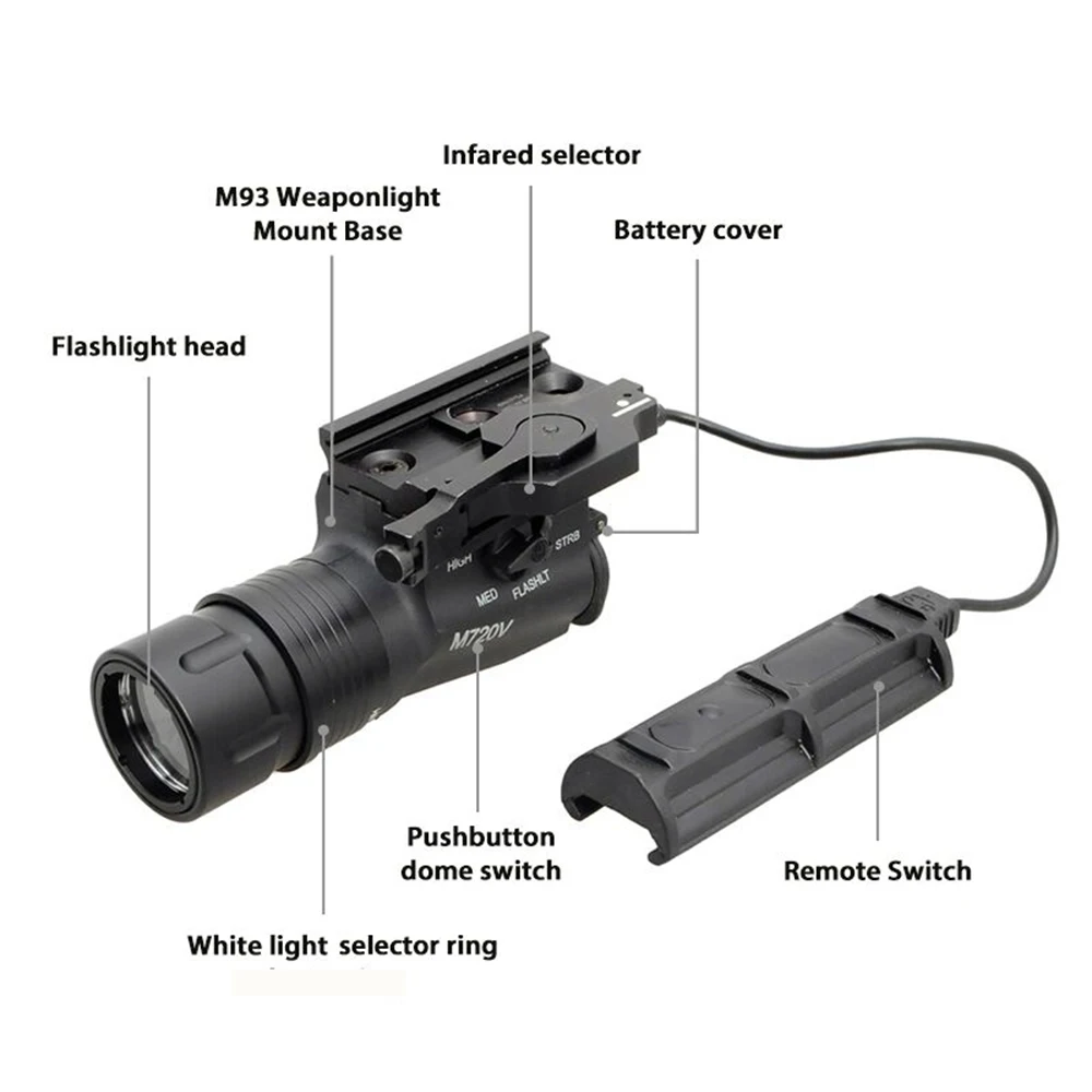 Светильник тическая вспышка M720V для оружия стробоскосветильник ческий режим