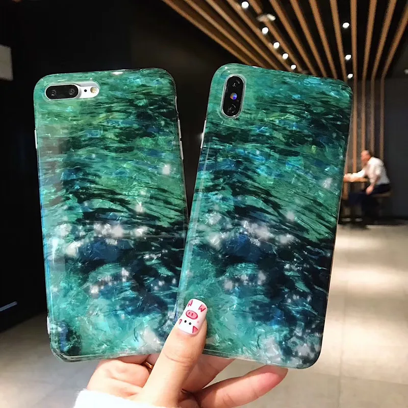 

BONVAN For iPhone X XR XS Max Case soft Fashion Water ripple Protection Back Funda For iPhone 6 6s 7 8 Plus Phone Cover Coque