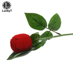 Красная Роза кольцо коробка персонализированные бархат Свадьба оригинальность Подарочная коробка Мода на День Валентина, обручальное