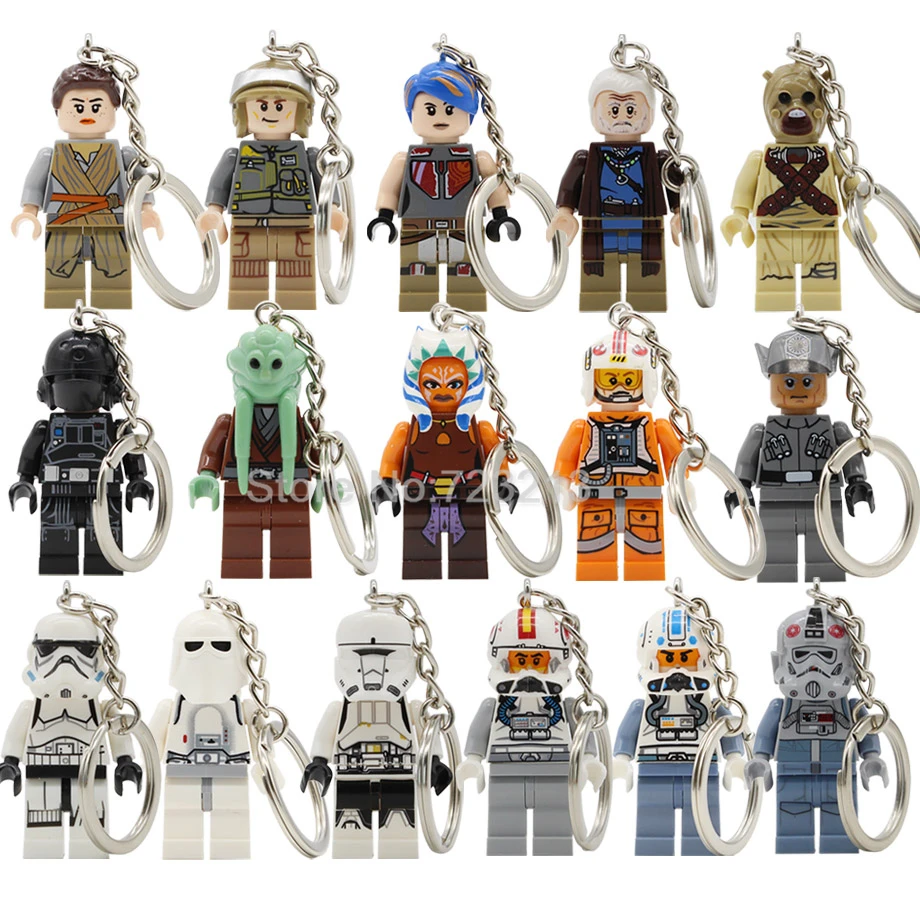 

Tusken Raider Figure Keychain Rey Kit Fisto Driver Sabine Turbo Tank Model Set Building Blocks kits Brick Toys