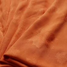 Мягкое платье рубашка пижамы, ткань хлопок вискоза Вискоза tissu жаккард лист оранжевый
