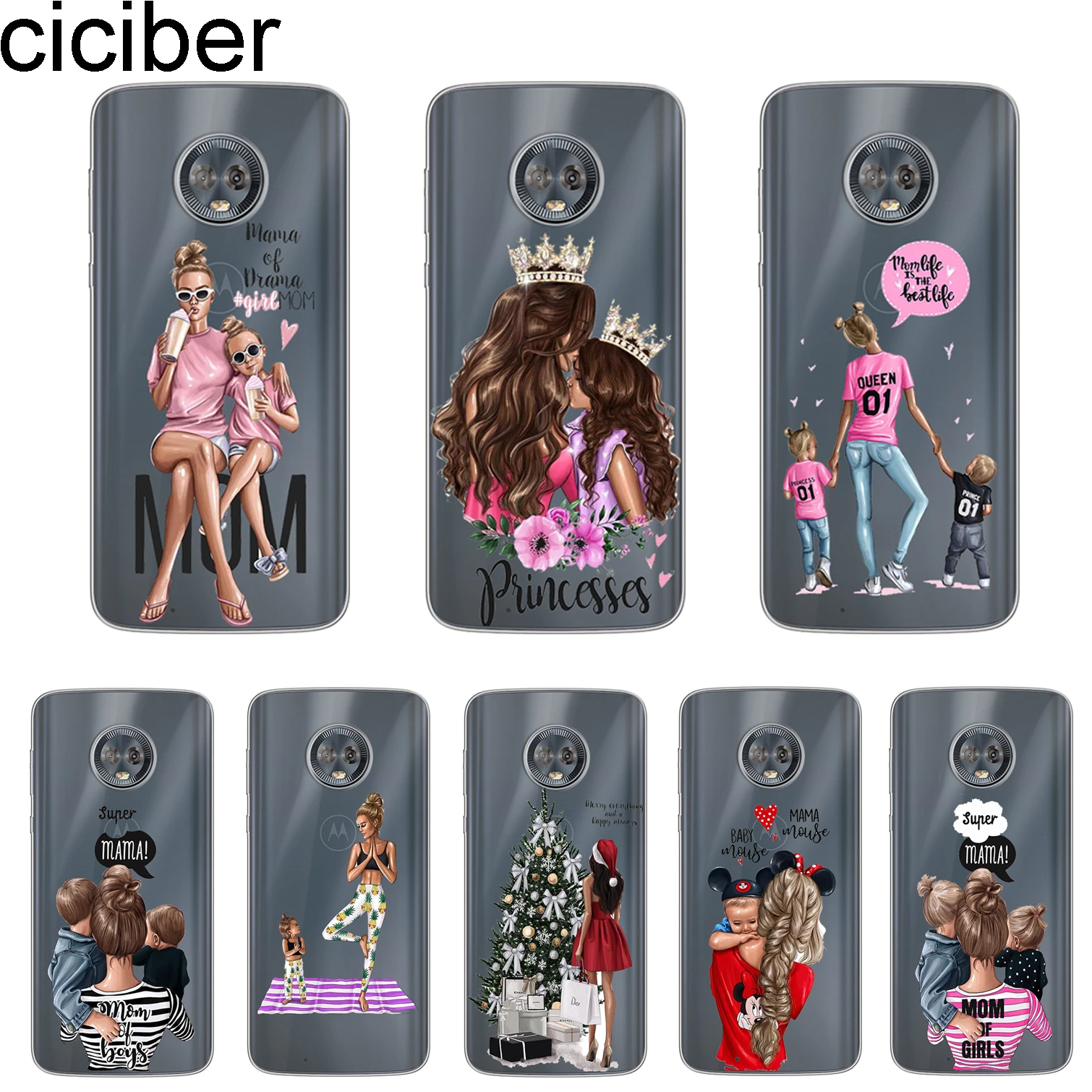 

ciciber Cover For Motorola Moto C Z2 Z3 ONE P30 G4 G5 G5S G6 E3 E4 E5 Play Plus Power Phone Case Soft TPU Girls Baby Mom Girl