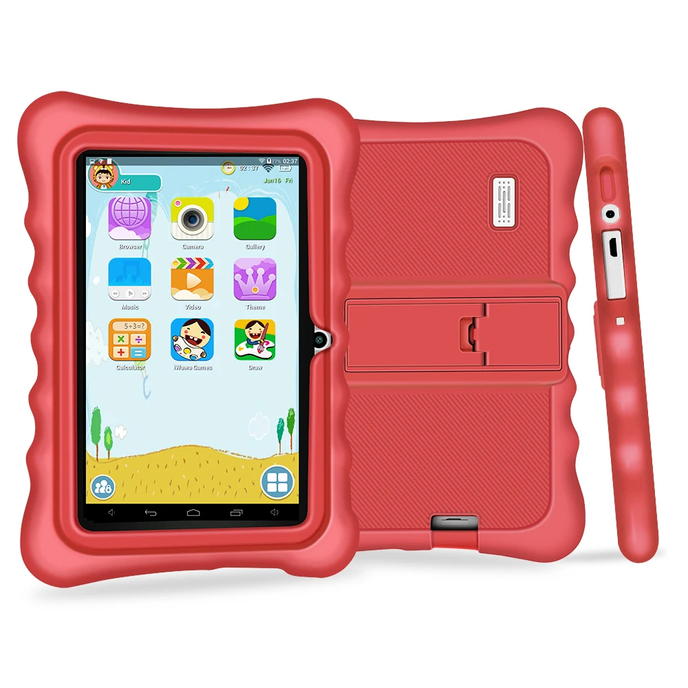 

Yuntab 7" Q88H Quad Core touch screen Tablet PC load Iwawa kid software 3D-Game bluetooth Kids Tablet with Chic stand Case(red)