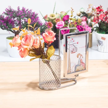

Pen Holder and Photo Frame Simple Modern 5 Inch Photo Creative Wedding Photo Frame for Birthday Gift