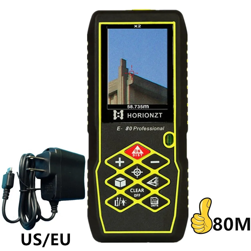 Laser Distance Meter Tape Measure Volume Rangefinder 80m Meter