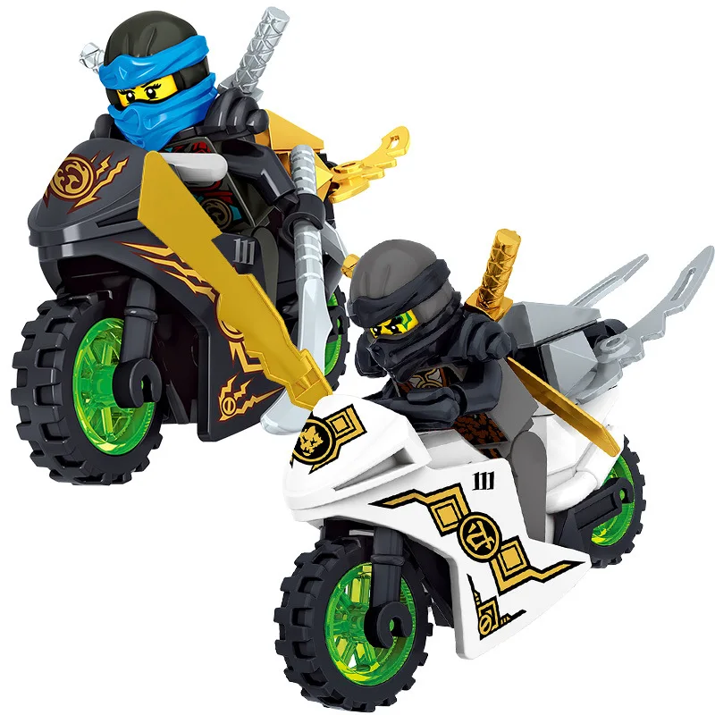 NinjagoINGlys мотоцикл из кубиков Jay Zane и Kai Cole Ллойд фигурки с мечом Совместимость Ninjagoed