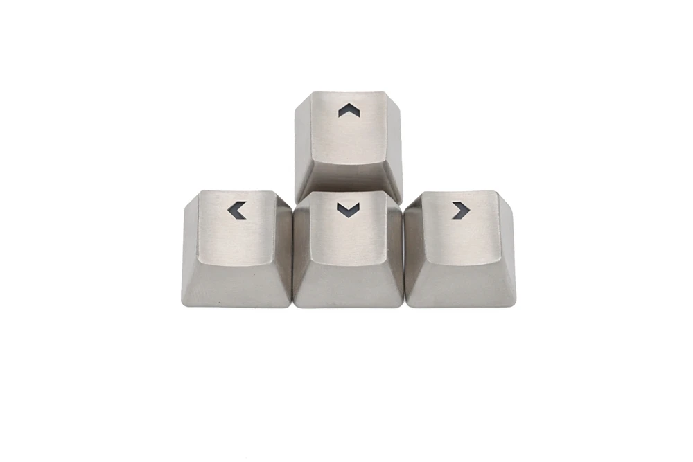 Online Teamwolf edelstahl MX Keycap silber farbe metall keycap für mechanische tastatur gaming schlüssel pfeil schlüssel licht durch zurück lit