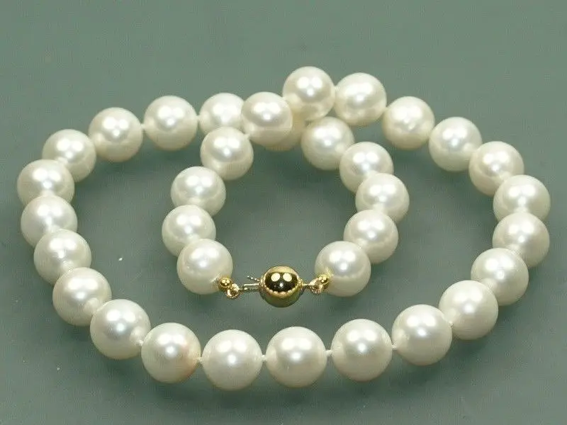 

Hot sell Noble- Free shipping@@@@@ A>GZ AAA+ 12-13mm white natural fresh water akoya pearl necklace 17 " a