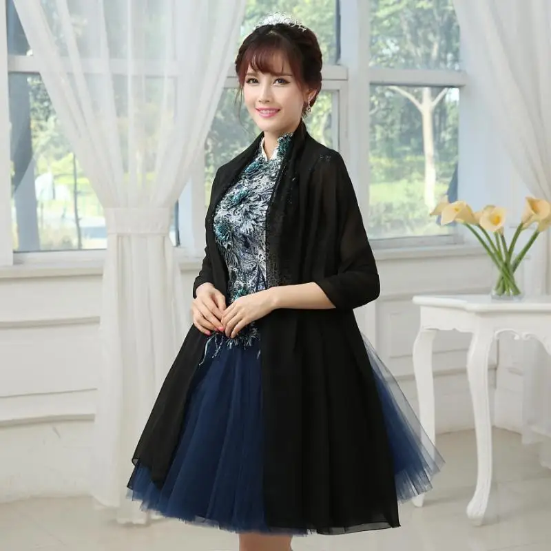 Simple Chiffon Wrap Evening Dresses 200*75 CM Long Women Party Cause Scarf Colorfully