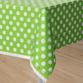 

Free Shipping 20pcs Green Table Cover Plastic Polka Dot Table Cloth 108x180cm Red Pink Blue Green Yellow Black Table Cloth