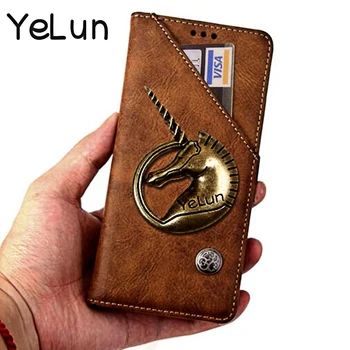 

YeLun For Sony Xperia XA2 Case Cover 5.2" Hight Quality Flip PU Leather Case For Sony XA2 H3113 Cover Retro Unicorn Phone Bag