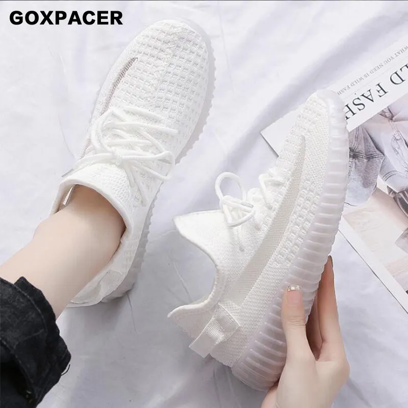 

GOXPACER 2019 New Men Shoes All Over The Sky Star Reflective Pure White Sports Shoes Couple Sneakers Summer Daddy Shoes
