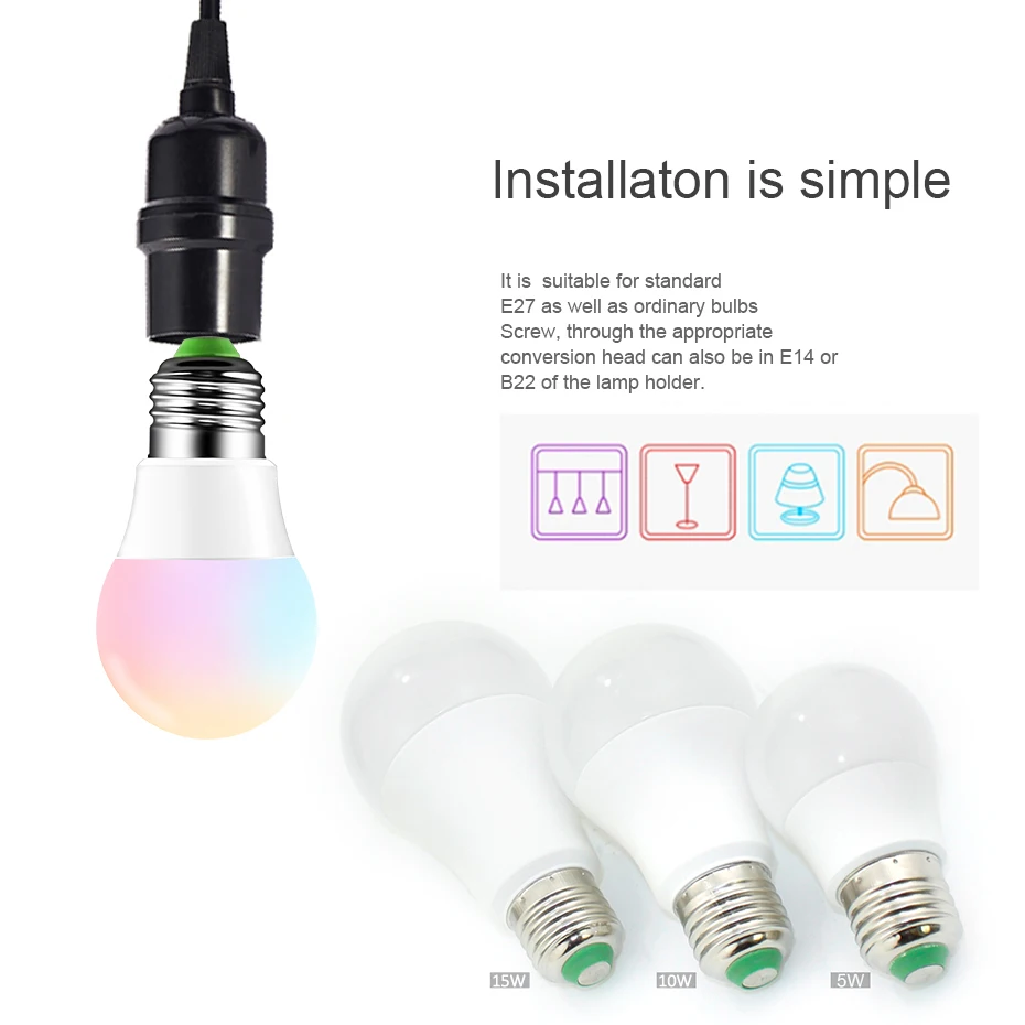 Светодиодная RGB лампа E27 110 В 220 RGBW RGBWW 5 Вт 10 15 Вт|Светодиодные лампы и трубки| |