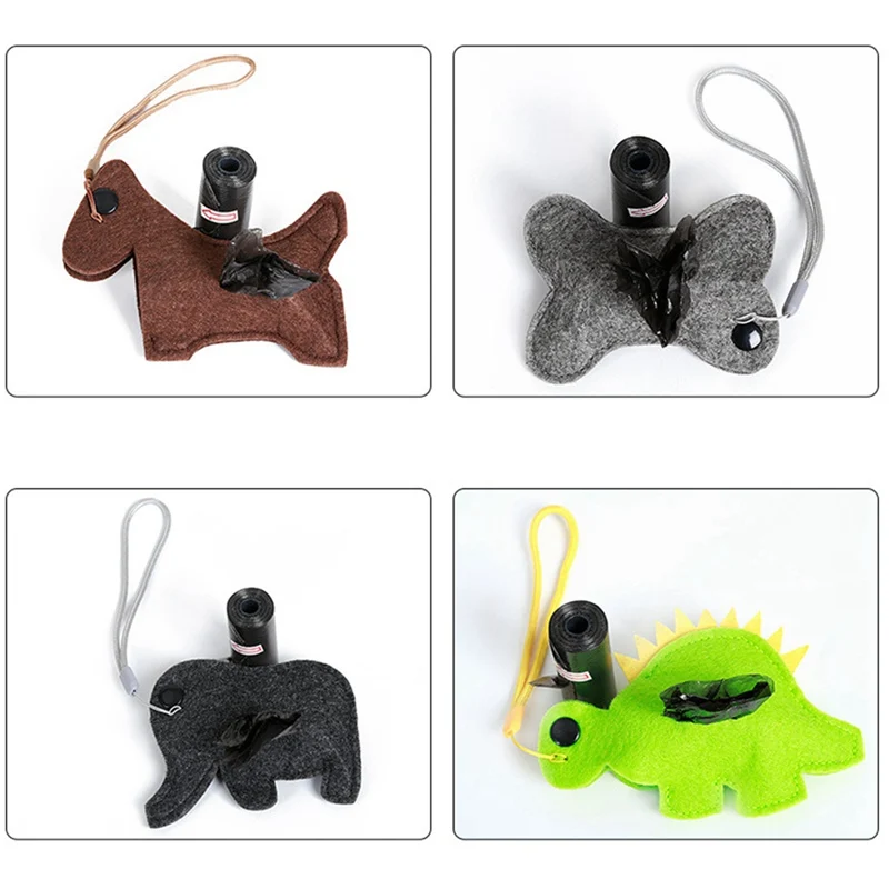 

Outdoor Portable Poop Bag Holder Cute Animal Shape Dog Waste Bags Easy Degradable Pet Poop Bags Dispenser Dog Cleaning Products