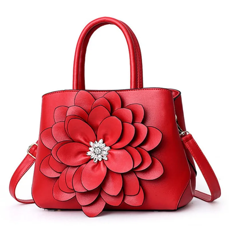 

Women Handbag Casual Female Crossbody Bag Flower Fashion Pu Leather Lady Messenger Bags Shoulder Bag For Girl ladies hand bags