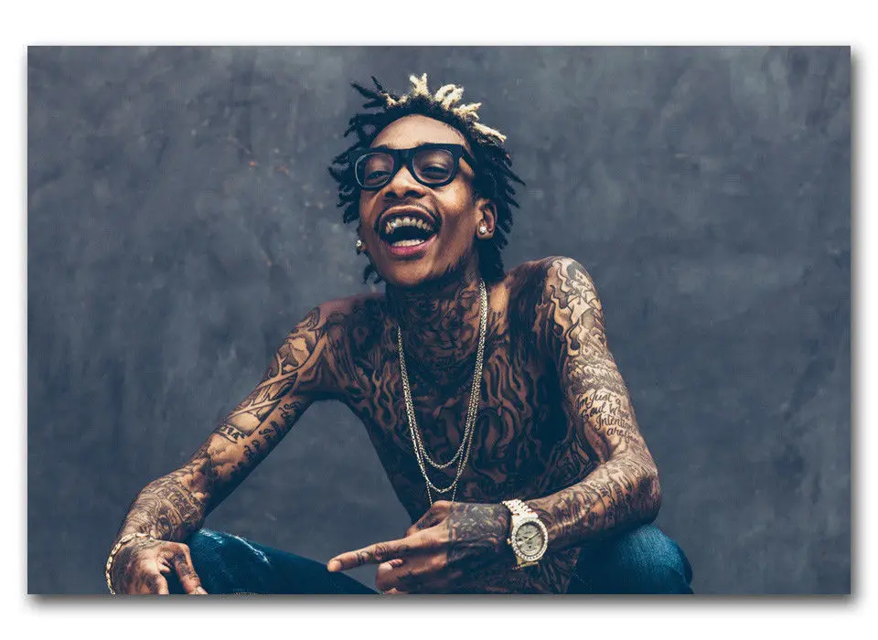 Hot New Wiz Khalifa Cameron Rap Music Star-Silk Art Poster Wall Sicker Decoration Gift