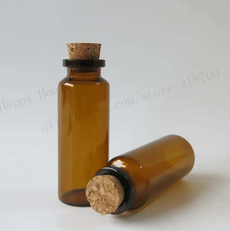 30 x 20ml Amber Glass Bottle With Wooden Cork 20CC Corked Glass Bottle Empty Glass Container 2