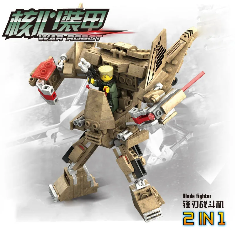 

KAZI 255Pcs 2 IN 1 Transformation Armored Car Robot Toy Building Blocks Weapons Military Bricks Educational Toys for children