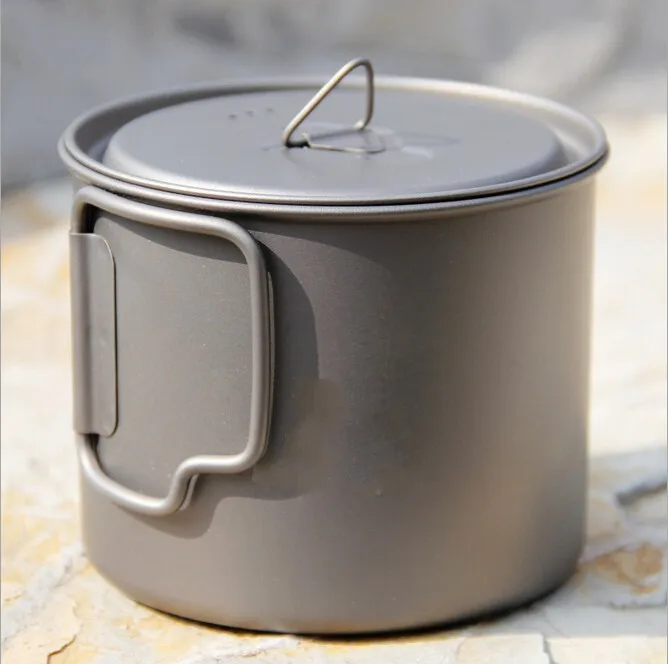 New Ultralight Folding Titanium Tableware Pot Outdoor Portable Cooking